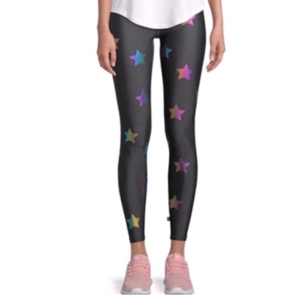 Terez rainbow foil Star black leggings size small - Picture 2 of 6